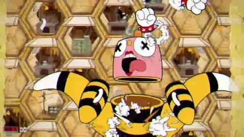 Cup head cuphead honey bee boss - YouTube