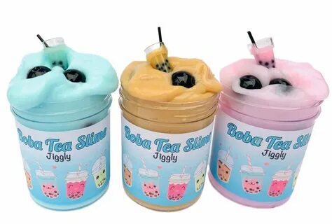 Boba/Bubble Tea Slime w/Charm Jiggly Satisfying Slime Toy Et