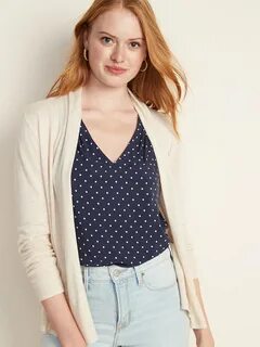 Short Shawl-Collar Open-Front Sweater for Women Old Navy