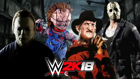 MYERS vs JASON vs FREDDY vs CHUCKY! WWE 2K18 Gameplay - YouT