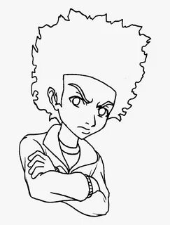 Fdr Drawing Cartoon - Boondocks Black And White, HD Png Down