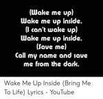 Wake Me Upl Wake Me Up Inside L Can't Wake Up Wake Me Up Ins