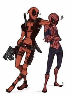 Gender bent SpiderMan and Deadpool by zombinatz.deviantart.c