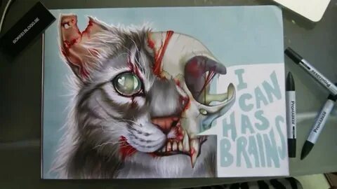Zombie cat drawing Cat art, Cat drawing, Zombie cat