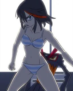 Safebooru - 1girl black hair bra kill la kill living clothes