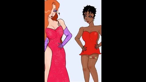 Betty Boop meets Jessica Rabbit Drawing - YouTube