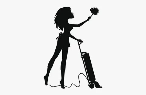 Silhouette Of Woman Cleaning , Transparent Cartoon, Free Cli
