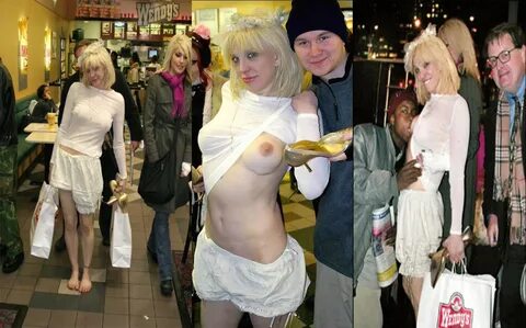 Courtney Love showing up at a Wendy's high, barefoot a... Tr