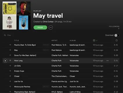 Travel Spotify Playlist May