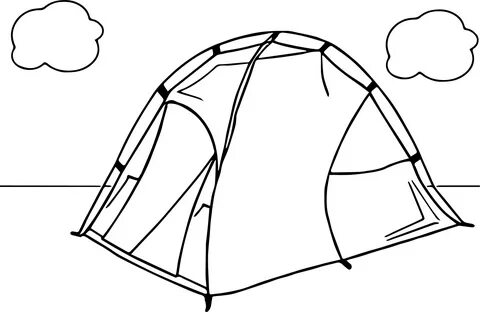 Tent Camping Cloud Coloring Page Wecoloringpagecom Sketch Co
