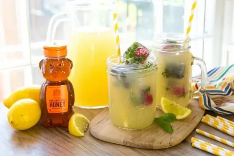 Honey Lemonade with Berry-Mint Ice Honey Recipes Nature Nate