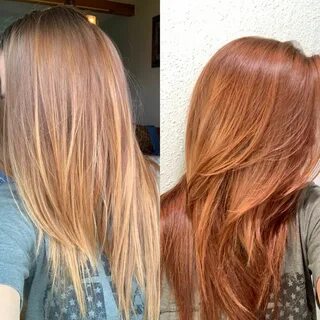 Redken Shades Eq before & after Copper/Red 1oz redken shades