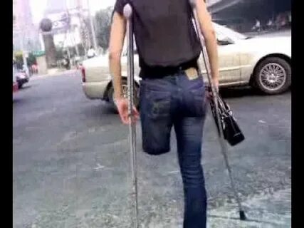 One-legged amputee lady crutching 02 - YouTube Amputee lady,