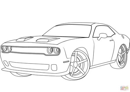 Dodge Challenger Hellcat Super Coloring in 2021 Coloring pag