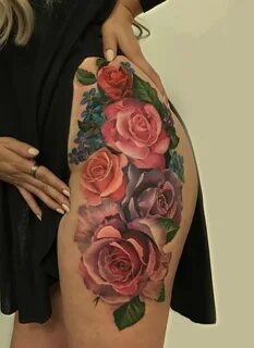 Pin on side thigh tattoo Side thigh tattoos, Hip tattoo, Ros