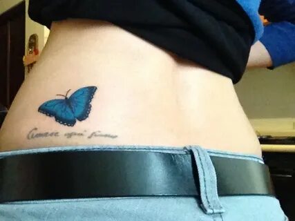My Blue Morpho Butterfly Tattoo... And the legend... " amare