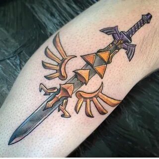 Master Sword + Triforce tattoo The Legend of Zelda Tatuagem 