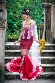 Myanmar Wedding Dress Myanmar traditional dress, Myanmar dre