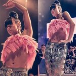 Lily Allen Has Double Nip Slip in Pink Crop Top at London Co