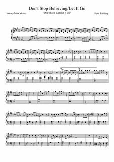 Don't Stop Believing/Let It Go Teaching music, Sheet music, 