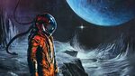 Retro Sci Fi wallpaper Moon painting, Space art, Sci fi wall