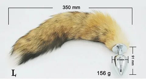Большой анальный плагин лисий хвост из нержавеющей стали, се