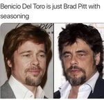 I think Benicio Del Toro looks really similar with Brad Pitt