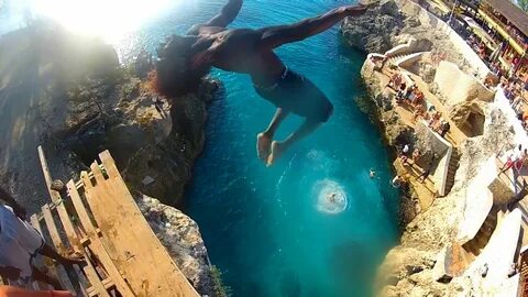 Cliff Jumping : Rick's Cafe Negril Jamaica (GoPro 2012) jump