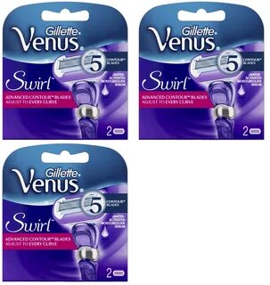 Gillette Venus Swirl Refill Blade Catridges, 6 Count + Eyebr