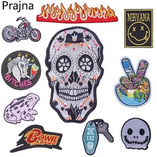 Prajna Bowie Fire Nirvana Patch Stalker Hand Punk Skull Iron