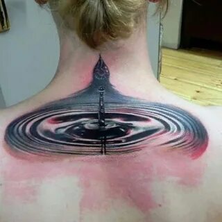 3d Realistic Water Back Tattoo Design 3d tattoos, Amazing 3d