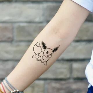 Eevee Eeveelution Pokemon Temporary Tattoo Sticker (Set of 2