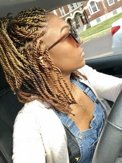 3 shades of blonde 2 strand twists. Ombre twists. Short twis