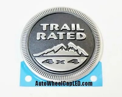 Jeep Trial Rated 4X4 Metallic Gray Black Metal Emblem Badge 