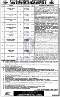 Punjab Food Authority Latest Jobs 2019 Through NTS 2022 Jobs