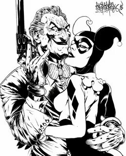 Joker And Harley Quinn Tattoo Designs Black And White