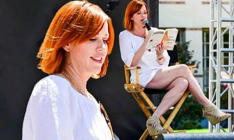 Molly Ringwald shows off her legs and reads from her latest 