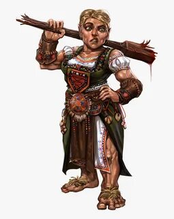 Barbarian - Brielle - Halfling With Great Club, HD Png Downl