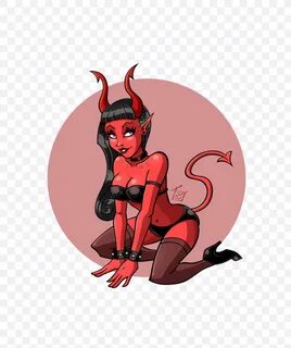 Devil girl - free PNG clipart for non-commercial use. 676x84