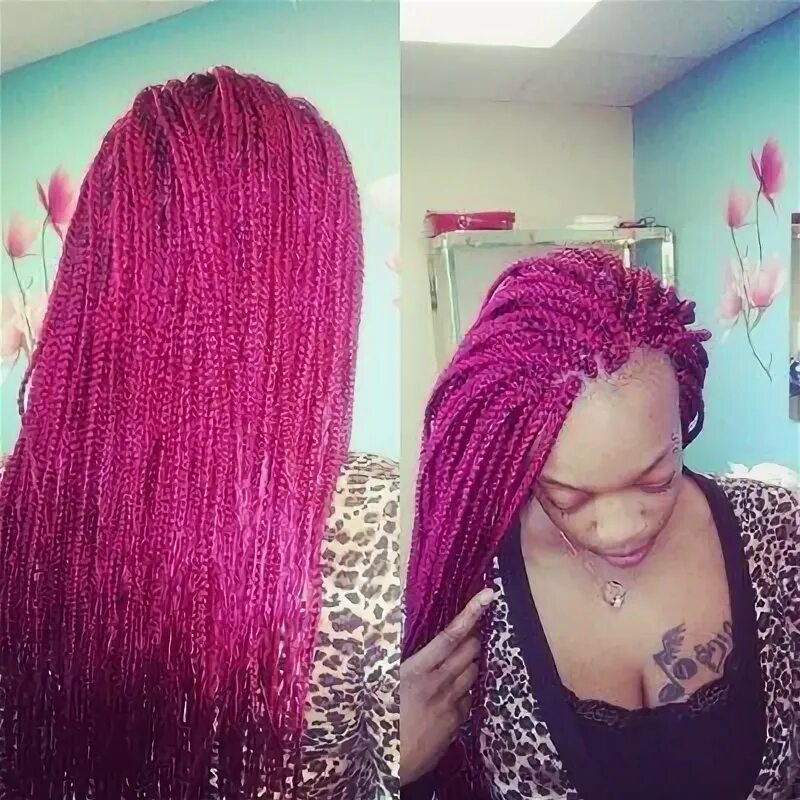 pink box braids - Google Search Natural hair styles for blac