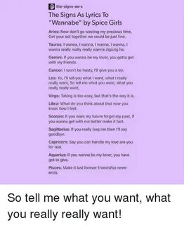 The-Signs-As-S the Signs as Lyrics to Wannabe by Spice Girls