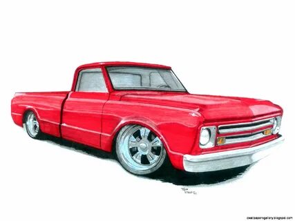 Pencil Drawing Of Trucks : 1957 Chevy Cameo Pickup Truck Dra