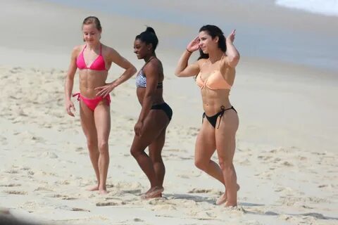 Aly Raisman, Simone Biles & Madison Kocian in Bikinis at a b