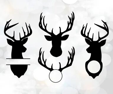 Reindeer Monogram Svg Free - Layered SVG Cut File - Download