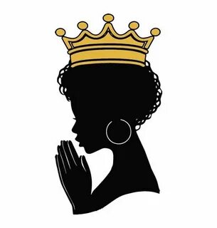 Black Queen Praying Woman Silhouette Afro Nubian Princess Et