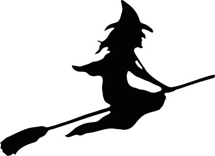 Big Image - Cartoon Witch On Broom - (2332x1700) Png Clipart
