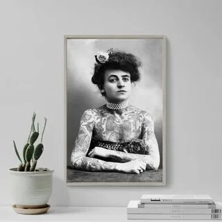 Mrs. Maud Stevens Wagner First Female Tattoo Artist 1907 Ets