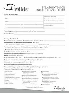 Eyelash Extension Consultation Form Template - Fill Online, 