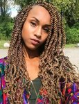 Honey Blonde Marley Twists with Curly Ends Marley twist hair