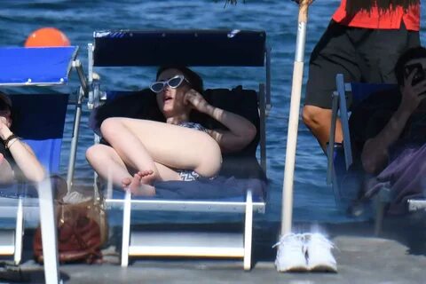 Lily Collins in Bikini at the Hotel Regina in Ischia, Italy